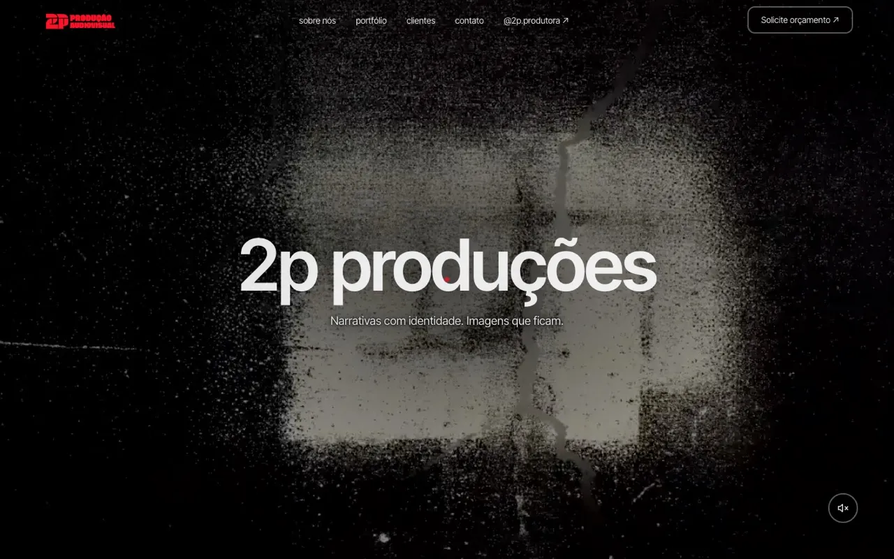 Página inicial do site 2P Produções