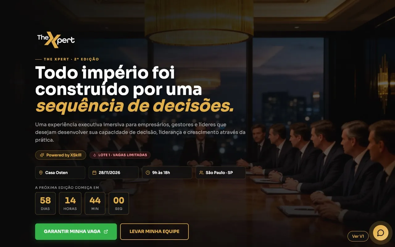 Página inicial do site The Xpert